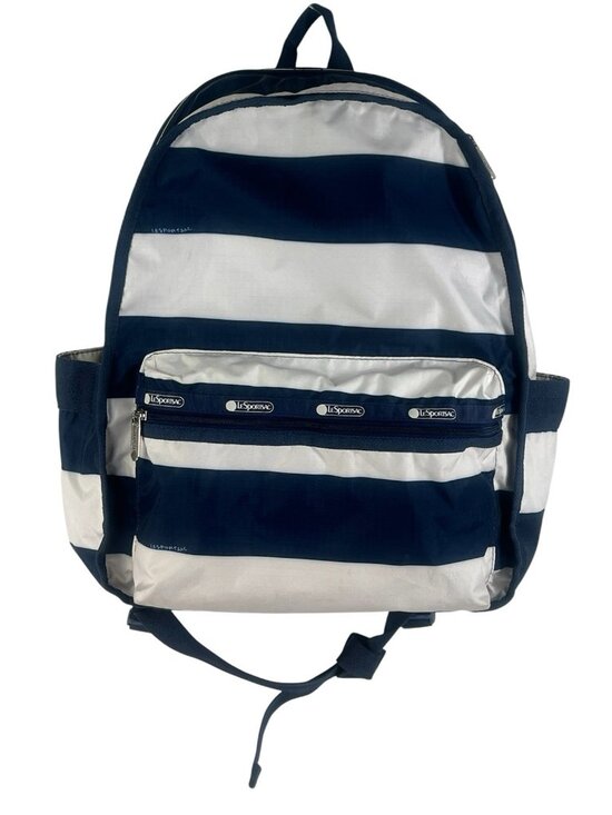 Lesportsac Navy/White Stripped Route Backpack Double Compartment main image 8